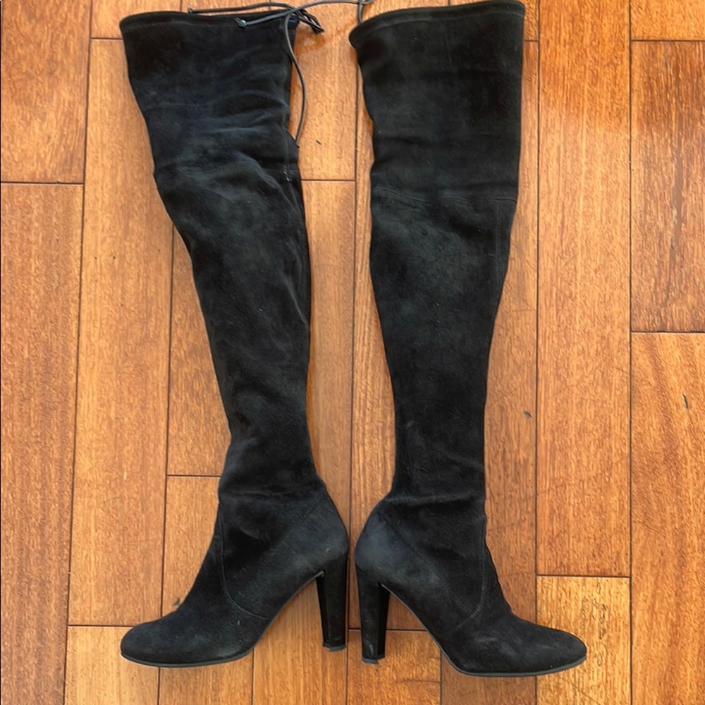 Stuart Weitzman Black Suede Over-the-Knee Boots size 6 or 36